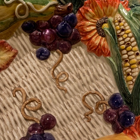 RETIRED FITZ & FLOYD AUTUMN BOUNTY SERVING BOWL. - Picture 9 of 12